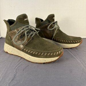 Earth Jaunt Olive Green Leather Women's Sneaker Boot, Size US 7.5